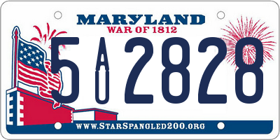 MD license plate 5AU2828