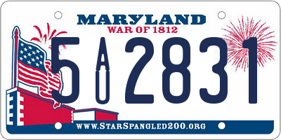 MD license plate 5AU2831