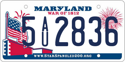 MD license plate 5AU2836