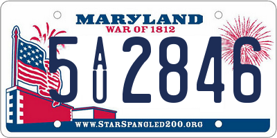 MD license plate 5AU2846