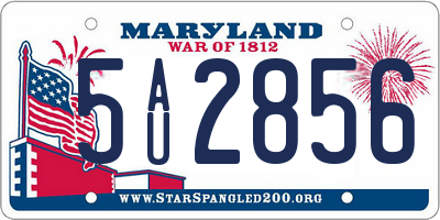 MD license plate 5AU2856