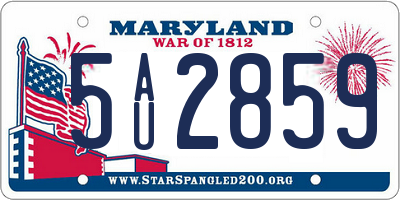 MD license plate 5AU2859