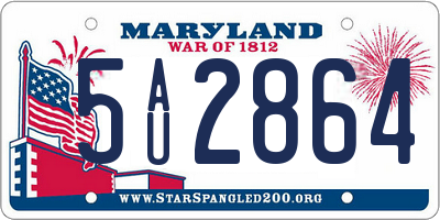MD license plate 5AU2864