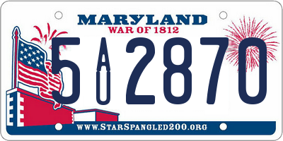 MD license plate 5AU2870