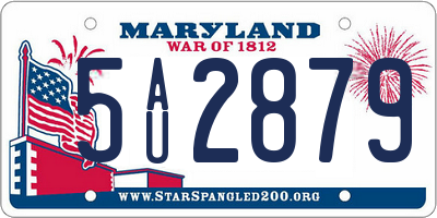 MD license plate 5AU2879
