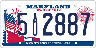 MD license plate 5AU2887