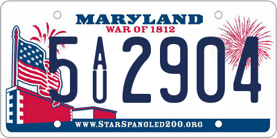 MD license plate 5AU2904