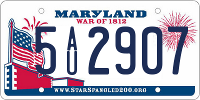 MD license plate 5AU2907