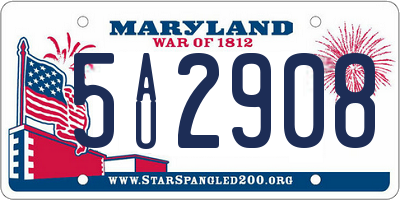 MD license plate 5AU2908