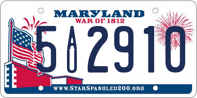 MD license plate 5AU2910