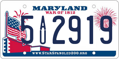 MD license plate 5AU2919