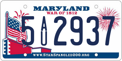 MD license plate 5AU2937