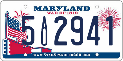 MD license plate 5AU2941