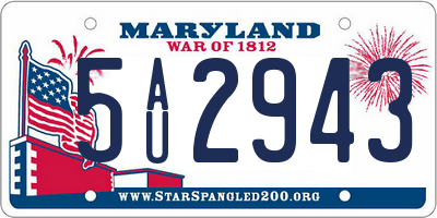 MD license plate 5AU2943