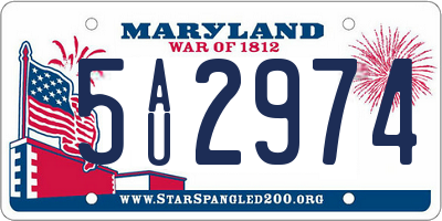 MD license plate 5AU2974