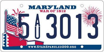 MD license plate 5AU3013
