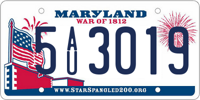 MD license plate 5AU3019