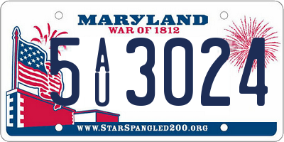 MD license plate 5AU3024