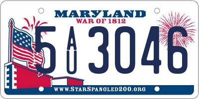 MD license plate 5AU3046