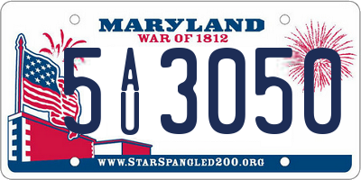 MD license plate 5AU3050