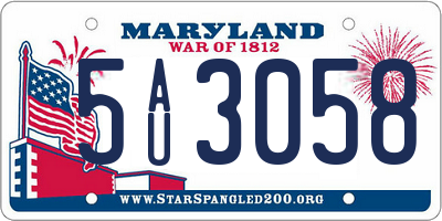MD license plate 5AU3058