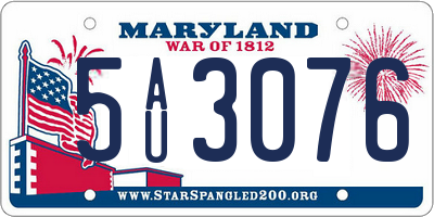 MD license plate 5AU3076
