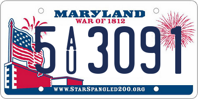 MD license plate 5AU3091