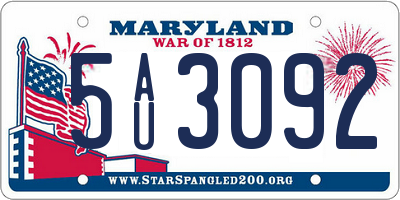 MD license plate 5AU3092