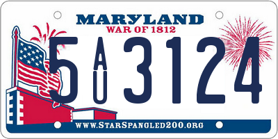 MD license plate 5AU3124