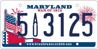 MD license plate 5AU3125