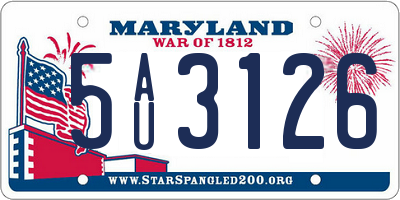 MD license plate 5AU3126