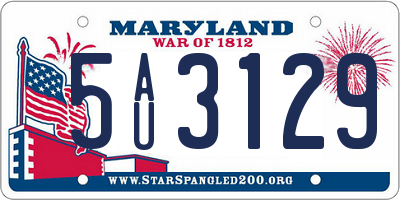 MD license plate 5AU3129