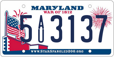 MD license plate 5AU3137