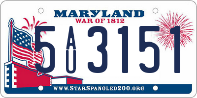 MD license plate 5AU3151
