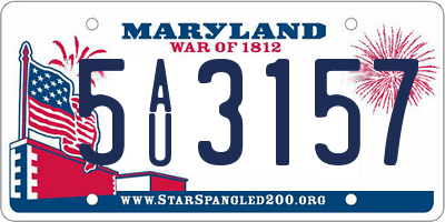 MD license plate 5AU3157