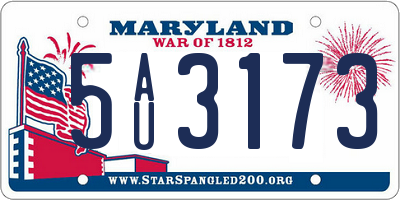 MD license plate 5AU3173