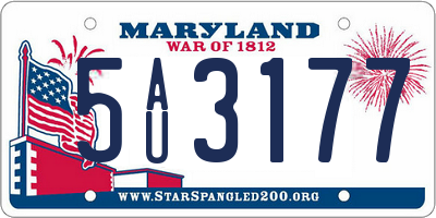 MD license plate 5AU3177