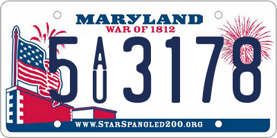 MD license plate 5AU3178