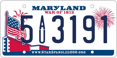 MD license plate 5AU3191