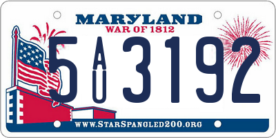 MD license plate 5AU3192