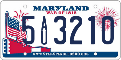 MD license plate 5AU3210