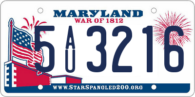 MD license plate 5AU3216