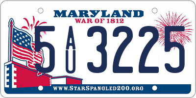 MD license plate 5AU3225