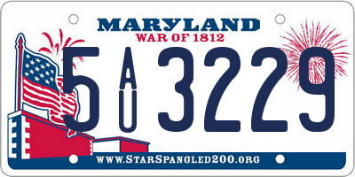 MD license plate 5AU3229