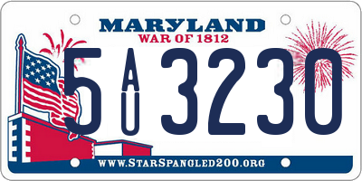 MD license plate 5AU3230