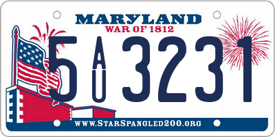 MD license plate 5AU3231