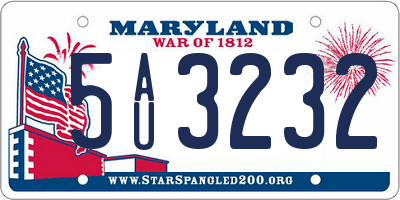 MD license plate 5AU3232