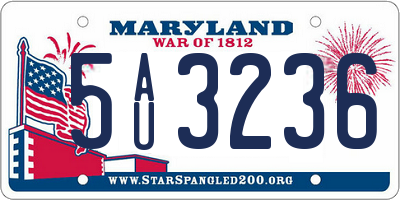 MD license plate 5AU3236
