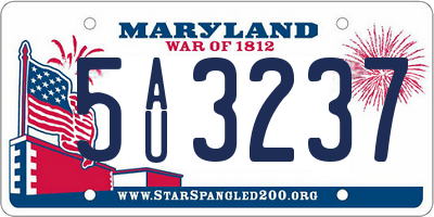 MD license plate 5AU3237