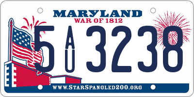 MD license plate 5AU3238